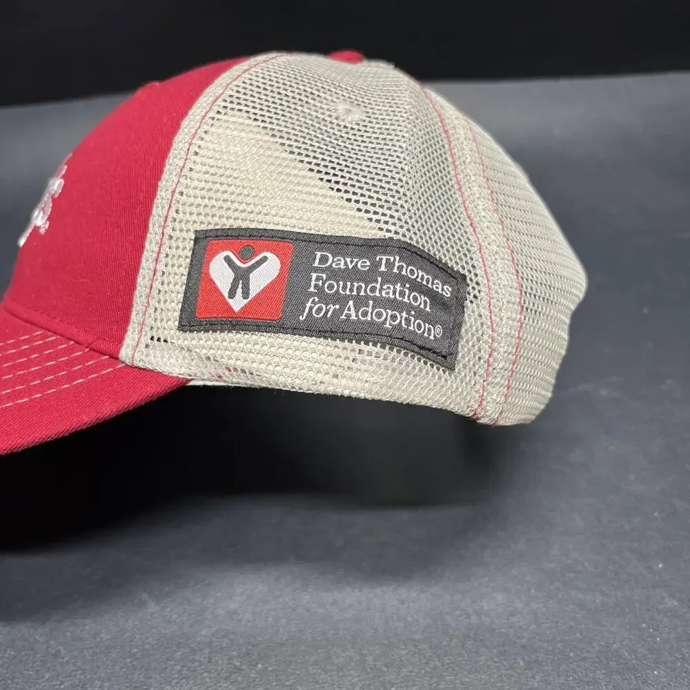 Wendy’s Adjustable Trucker Hat Red Embroidered Dave Thomas Foundation Cap